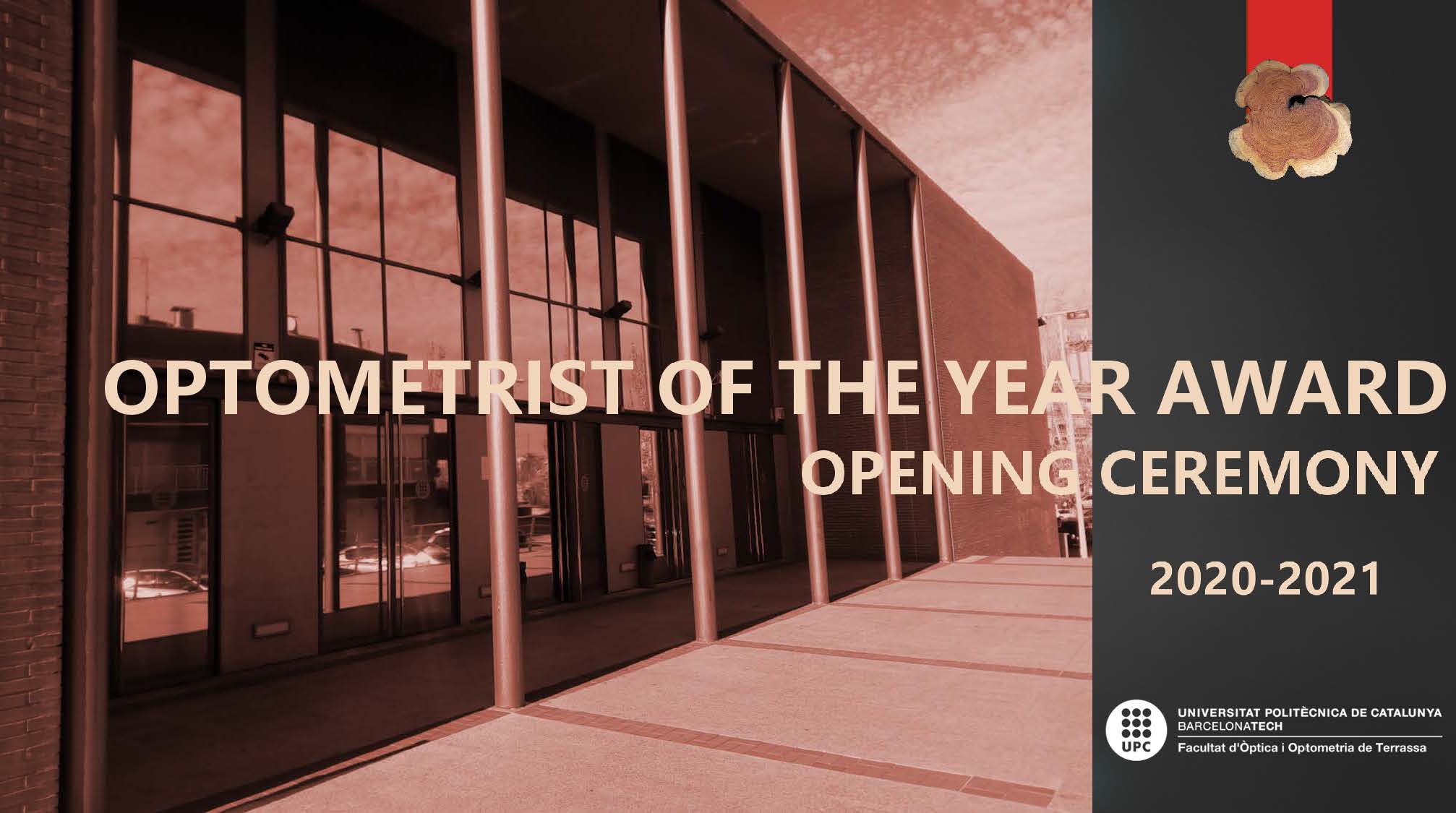 Inaugurem el curs acadèmic amb el   Premi a l'Optometrista de l'Any 2020